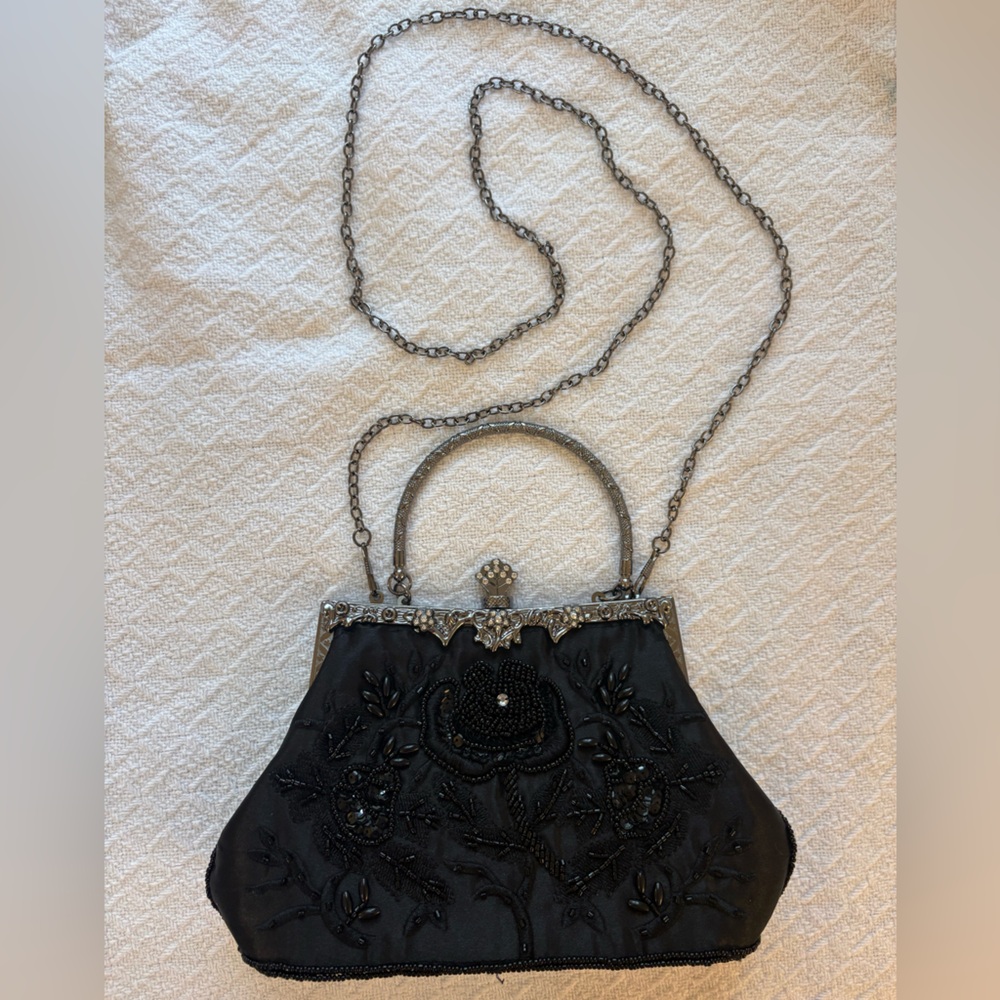 FINAL PRICE Black Beaded Evening Bag*